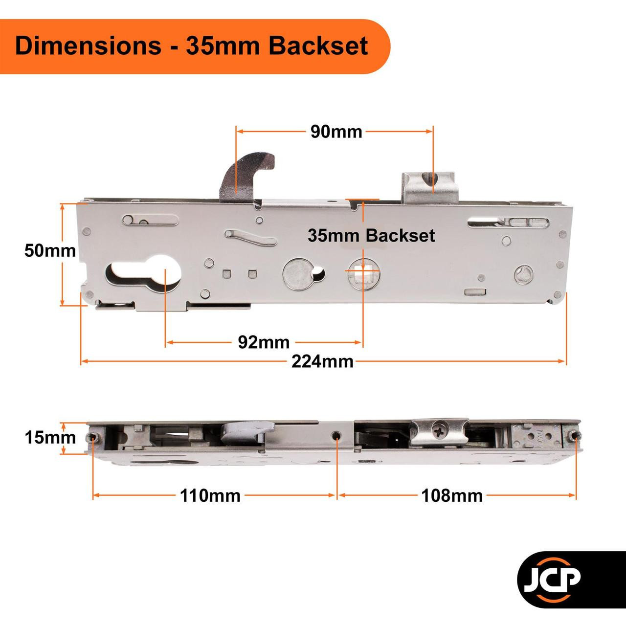 Kenrick Excalibur Gearbox for Multipoint Door Lock 35mm Backset 92 PZ ...
