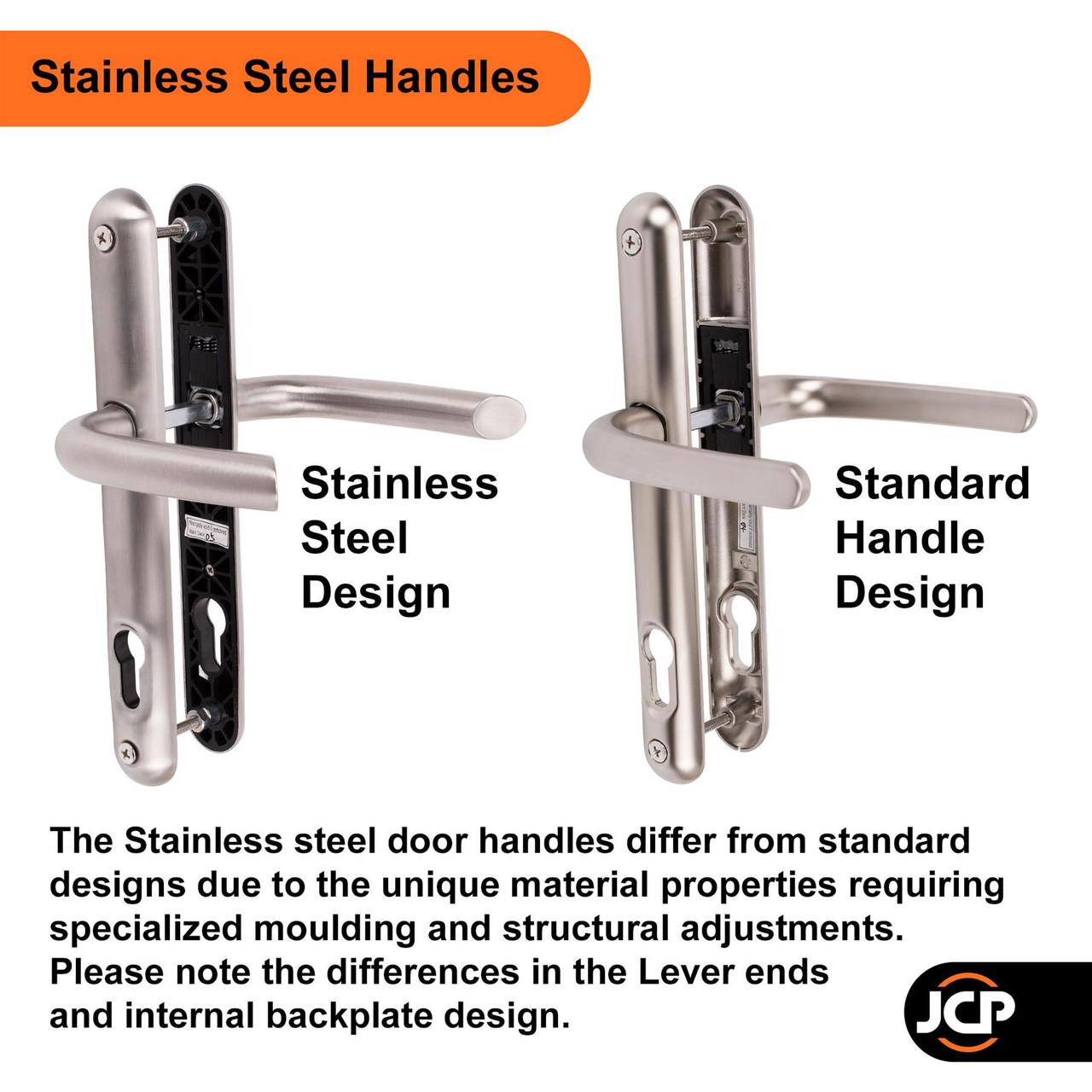 Ultion Sweet Composite uPVC Door Handle Pair 92mm PZ 211mm Screw