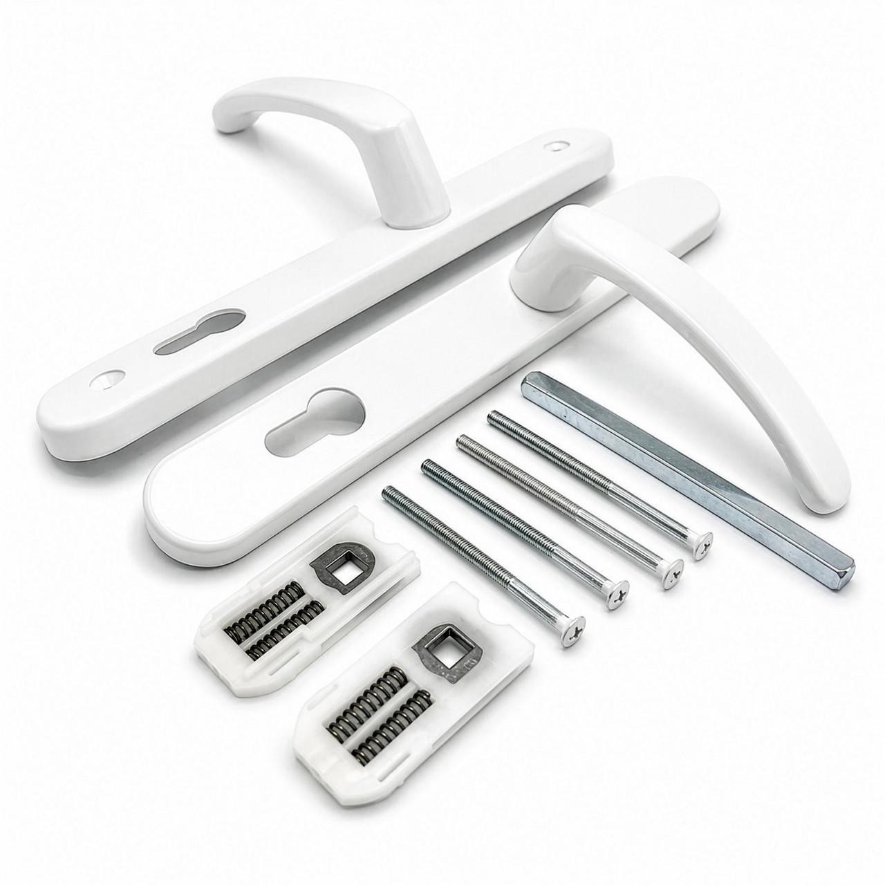 chapuri　0711 uPVC Door Handle 92PZ 200mm Fixings - TSS Sprung Lever Pair