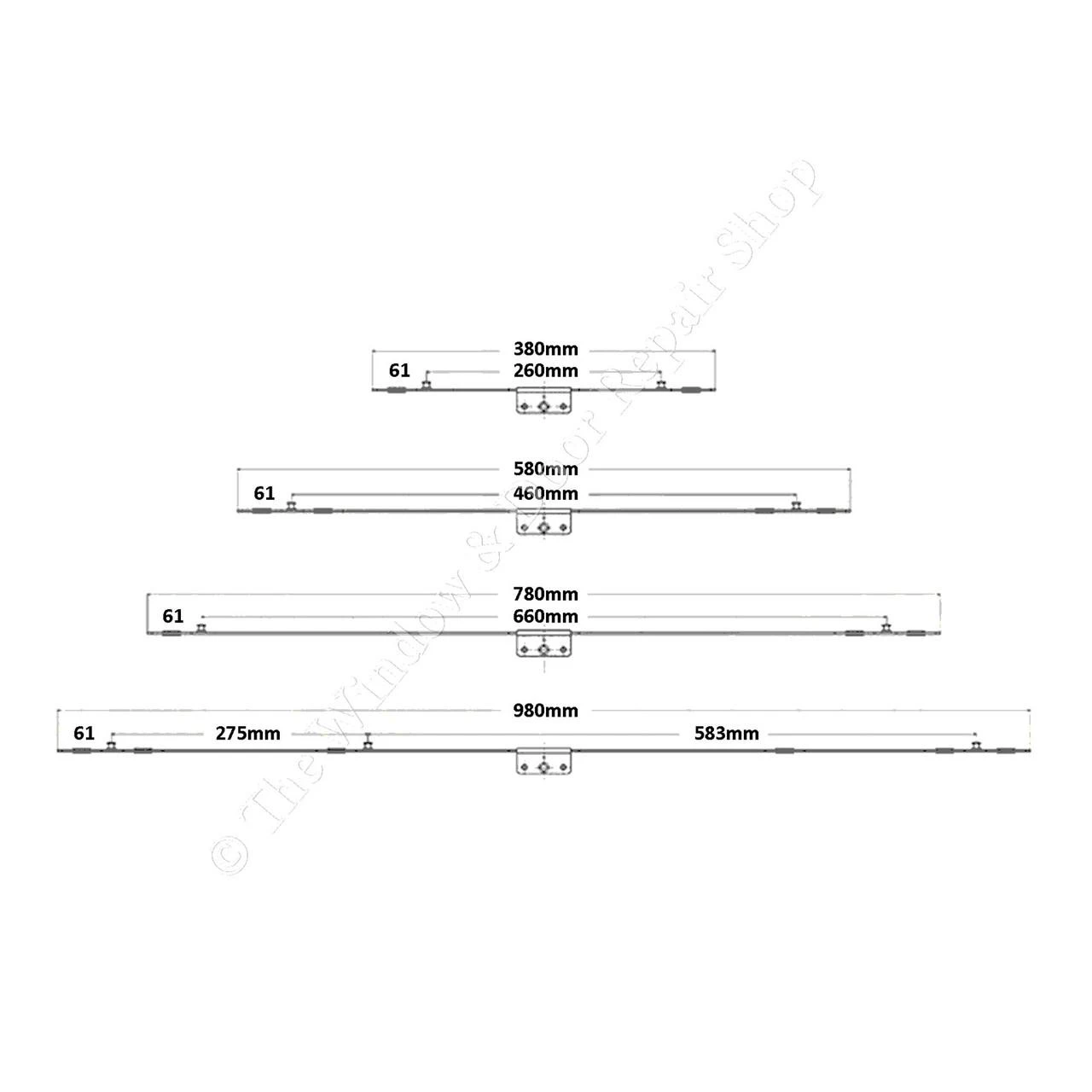 Maco Window Hard Flat Rail Bar Window Hardware Maco Offset Espag Window Lock Mechanism ...