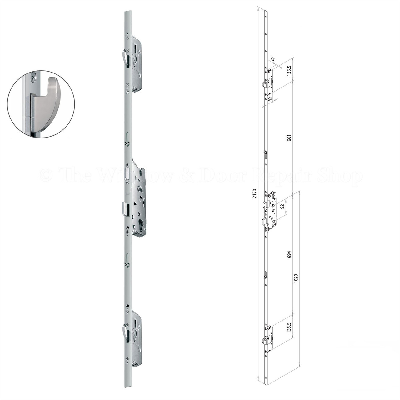 Fuhr 856 Type 15 Bifold Door 2 Hook 2 Cam Smart Aluminium Lock Keep