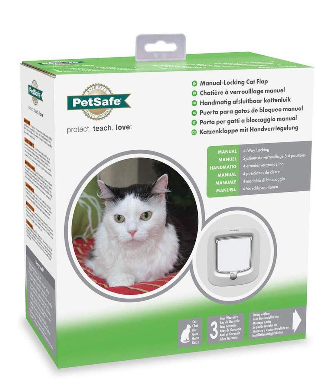 Manual Locking White Cat Flap PPA19-16732 MANUAL LOCKING CAT FLAP