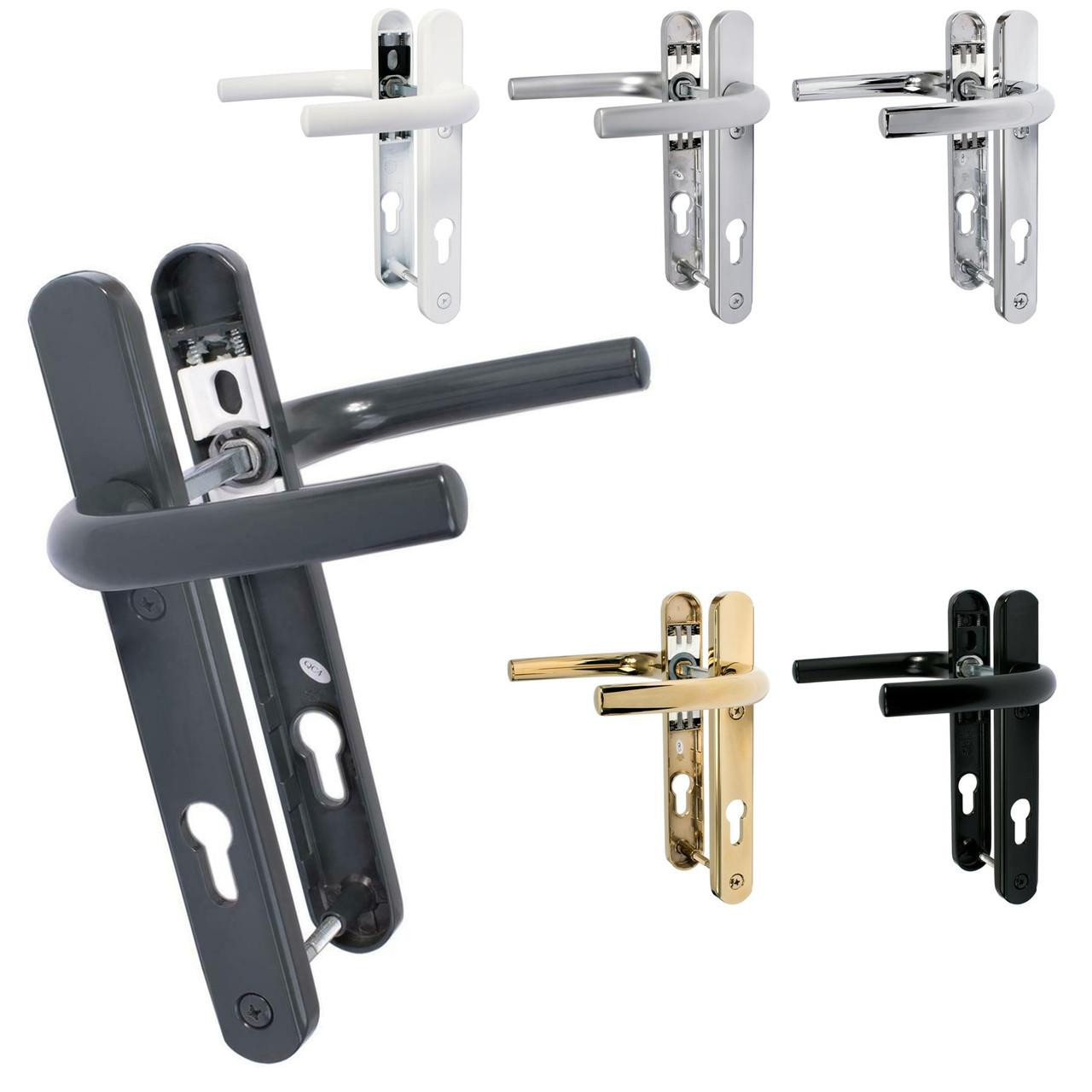 GreenteQ Alpha UPVC Door Handle Pair 92mm PZ 122mm Fixings - JCP