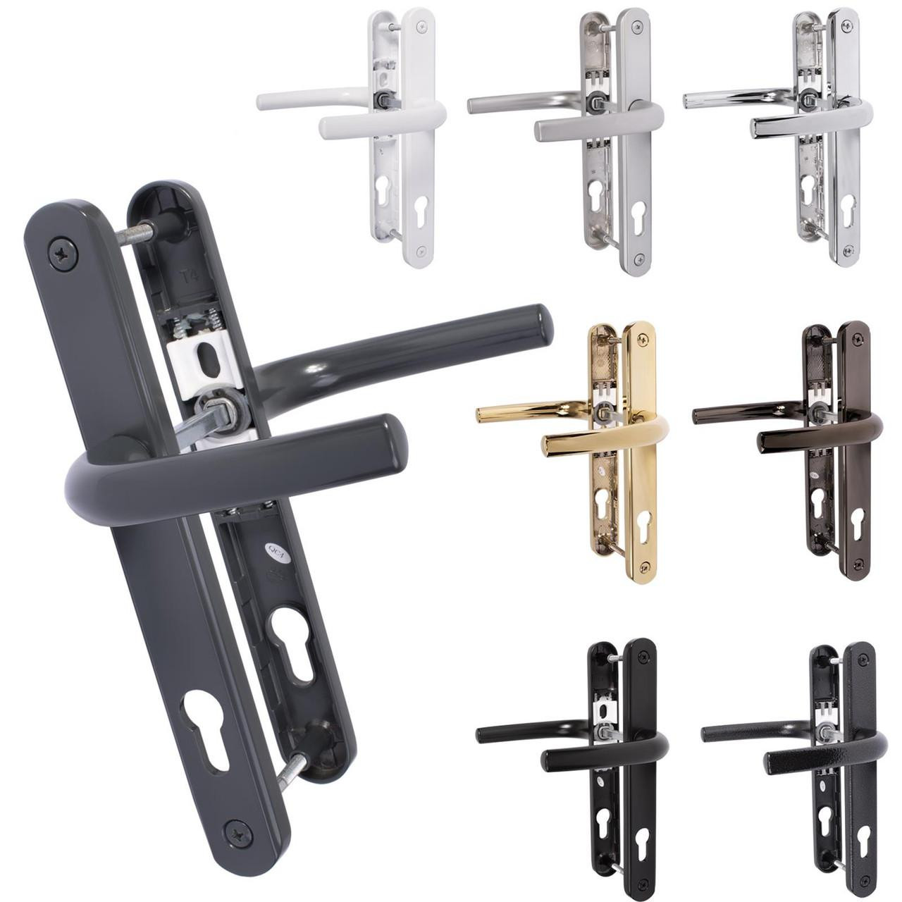 GreenteQ Alpha UPVC Door Handle Pair 92mm PZ 215mm Fixings - JCP