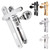 TSS UPVC Door Handle Pair 92PZ 70PZ 203mm Fixings Offset Lever Pad TSS UPVC Door Handle Pair 92PZ 70PZ 203mm Fixings Offset Lever Pad