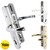 Yale Universal Replacement UPVC Door Handle Pair 92mm PZ Adjustable Fixings Yale Universal Replacement UPVC Door Handle Pair 92mm PZ Adjustable Fixings