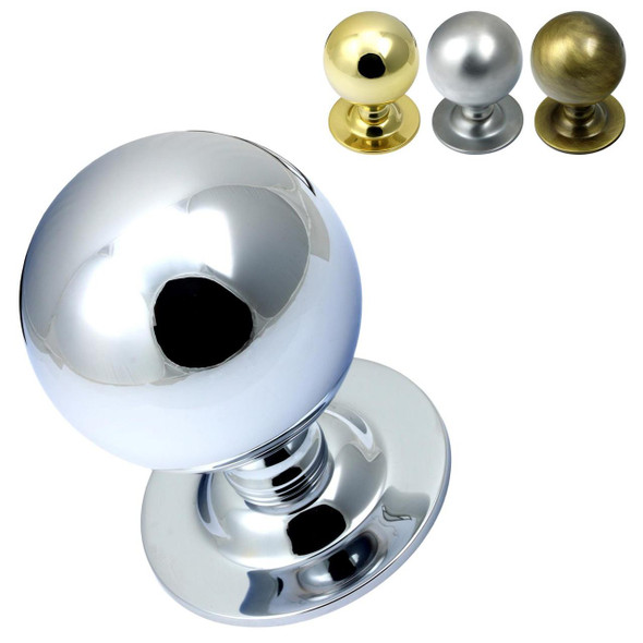 Prima Hardware Prima Ball Centre Pull Door Knob 2.56" 65mm Heavy Duty Solid Brass