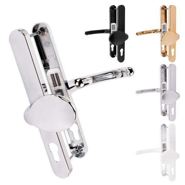  TSS uPVC Door Handle Pair 68PZ 215mm Fixings Lever Pad Fits Fullex 