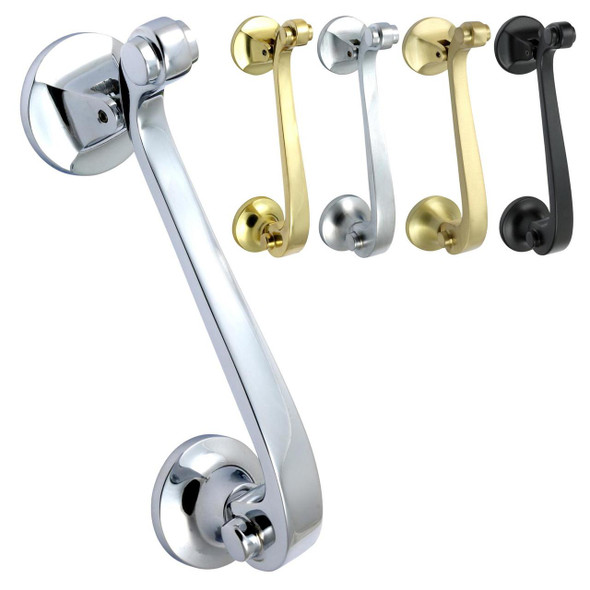Prima Hardware Scroll Door Knocker Solid Brass Bolt Through Fix 145mm High for uPVC Doors