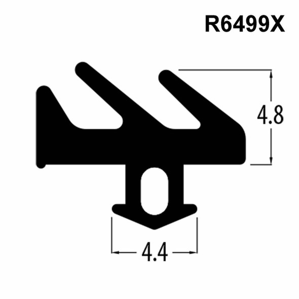 Reddiplex R6499X Black E Gasket UPVC Window Door Double Glazing Rubber Seal