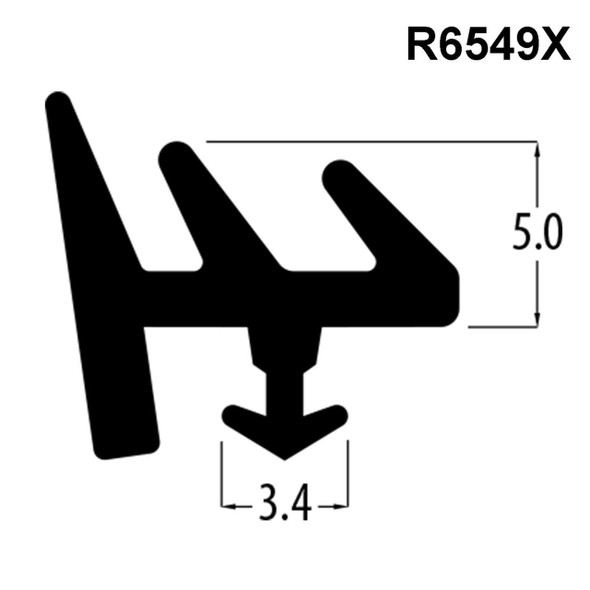 Reddiplex R6549X Black E Gasket UPVC Window Door Double Glazing Rubber Seal