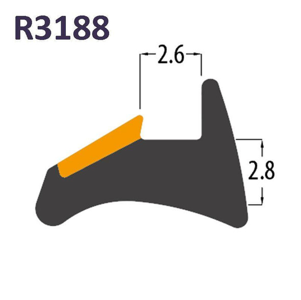 Reddiplex R3188 Reddilock Black PVC Wedge Gasket UPVC Window Door Double Glazing Rubber Seal