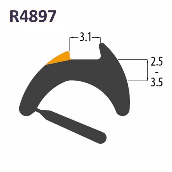 Reddiplex R4897 Black PVC Tear Off Wedge Gasket UPVC Window Door Double Glazing Rubber Seal