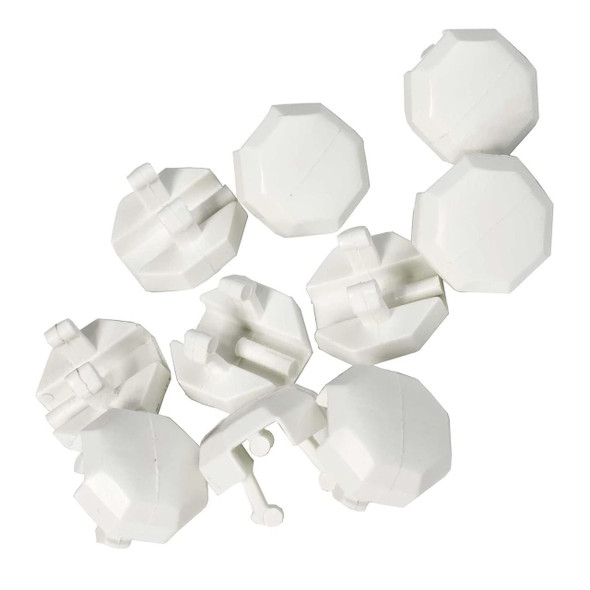 JCP 10 x White UPVC Drainage Cap Round Octagonal Face Drain Covers for Windows and Doors