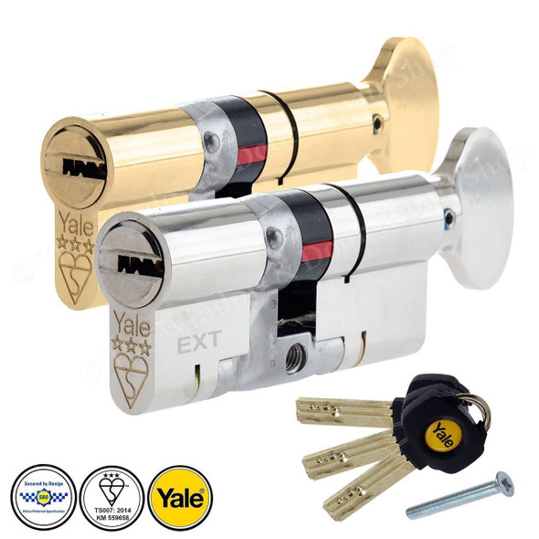 Yale YALE Platinum 3 Star Thumb Turn  Anti Snap Euro Cylinder UPVC Front Door Lock TS007