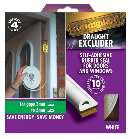 Stormguard 10m White Stormguard P Profile Window & Door Draught Excluder