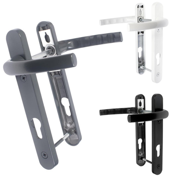 Winlock UPVC Composite Door Handle Pair 92mm PZ 122mm Fixings