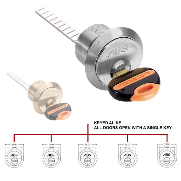 Avocet ABS High Security Rim Cylinder Keyed Alike to Code