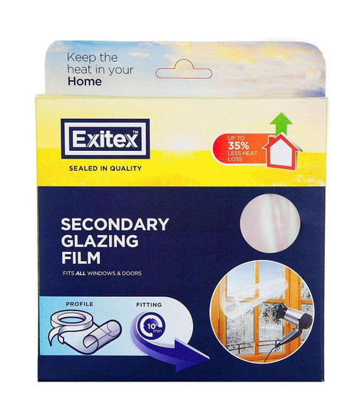 Exitex Double Glazing Window Insulation Film Shrink Draught Excluder 4.5 m²