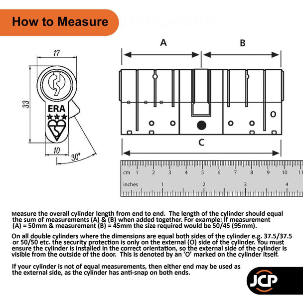 ERA Fortress 3 Star Keyed Alike Anti Snap Euro Cylinder UPVC Front Door Lock TS007 ERA Fortress 3 Star Keyed Alike Anti Snap Euro Cylinder UPVC Front Door Lock TS007