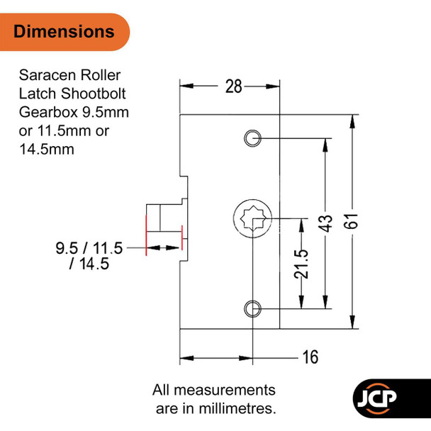Saracen Roller Latch Shootbolt Gearbox Upvc Window Lock