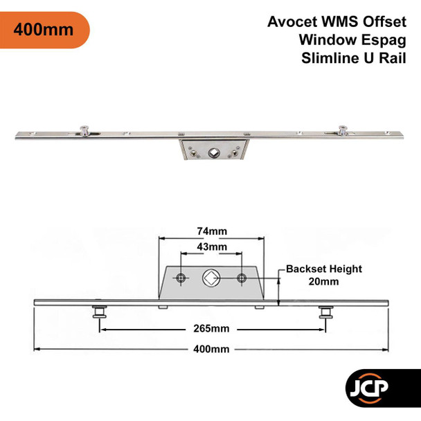 Avocet Slimline Offset UPVC Window Espag Rod Lock Mechanism 14mm U Rail 20mm & 22mm Backset Avocet Slimline Offset UPVC Window Espag Rod Lock Mechanism 14mm U Rail 20mm & 22mm Backset