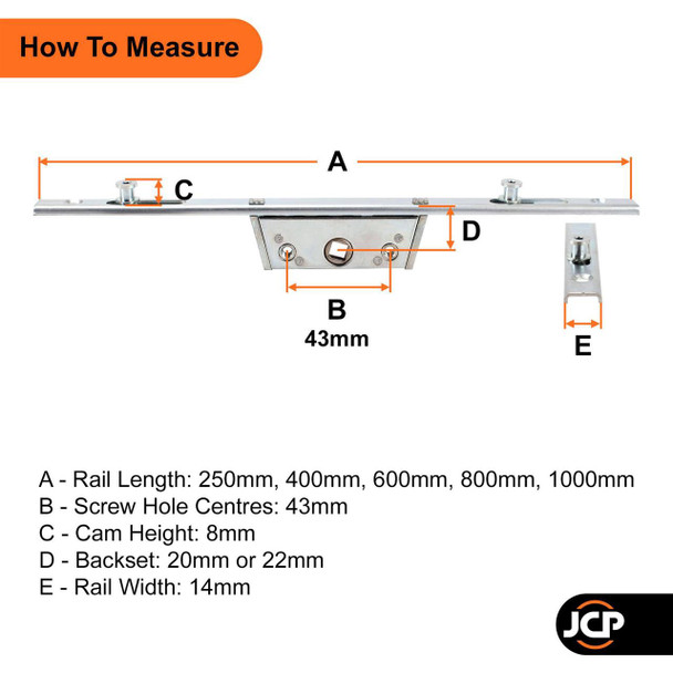 Avocet Slimline Offset UPVC Window Espag Rod Lock Mechanism 14mm U Rail 20mm & 22mm Backset Avocet Slimline Offset UPVC Window Espag Rod Lock Mechanism 14mm U Rail 20mm & 22mm Backset