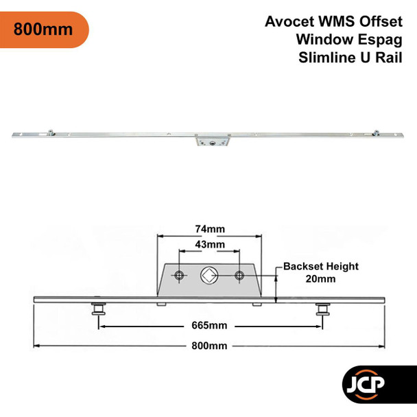 Avocet Slimline Offset UPVC Window Espag Rod Lock Mechanism 14mm U Rail 20mm & 22mm Backset Avocet Slimline Offset UPVC Window Espag Rod Lock Mechanism 14mm U Rail 20mm & 22mm Backset