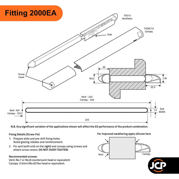  Titon Window Trickle Vent Trimvent Select Xtra XS13 & S13 2000EA 4400EA 