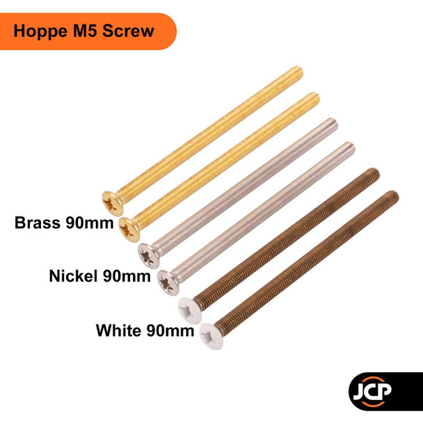 Hoppe 2 x UPVC Door Handle Screws M5 x 55, 60, 70, 80 or 90mm Hoppe Replacement