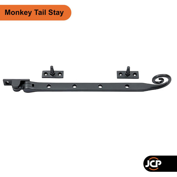 Prima Hardware Prima Monkey Tail UPVC Casement Window Stay Optional Locking Pin