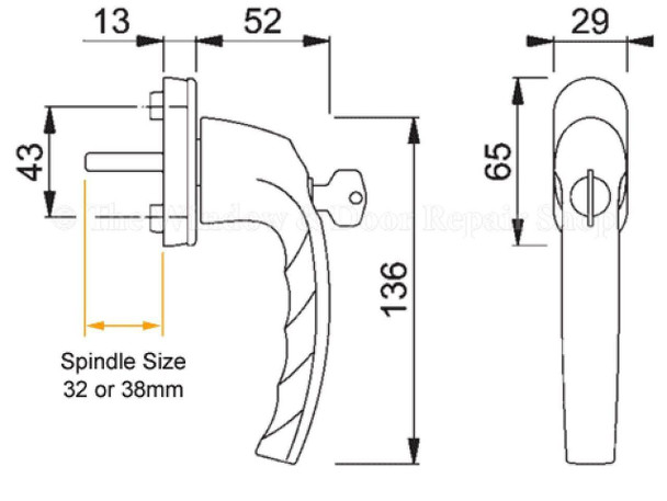 Hoppe Atlanta Tilt and Turn UPVC Window Handle