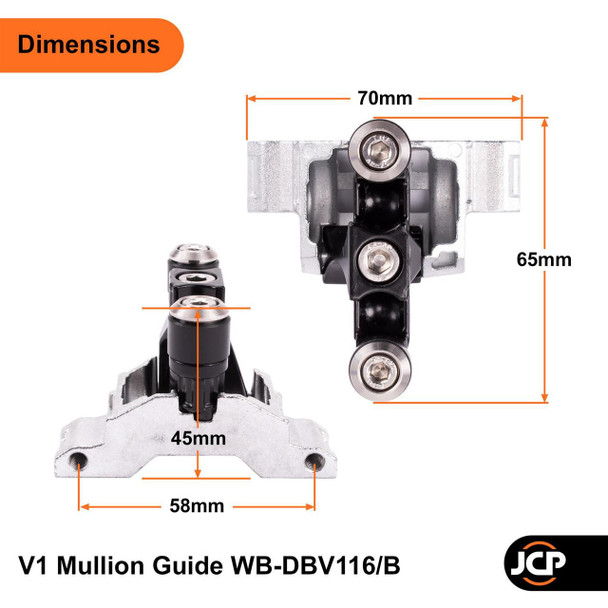 Debar Bi-fold Mullion Guide or Mullion Roller V1 System