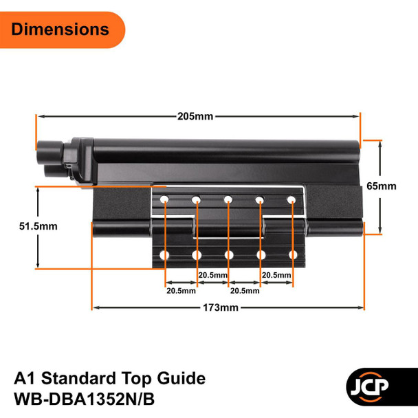 Debar Bifold Standard Top Guide or Standard Bottom Roller A1 System Debar Bifold Standard Top Guide or Standard Bottom Roller A1 System