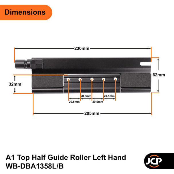 Debar Bi-Fold Top Half Guide Roller or Bottom Half Roller A1 System Debar Bi-Fold Top Half Guide Roller or Bottom Half Roller A1 System
