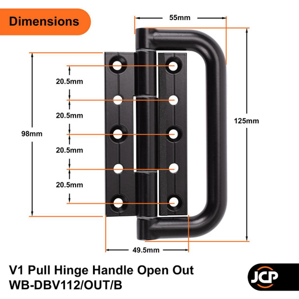 Debar Bi Fold Door Hinge Pull Handle V1 System