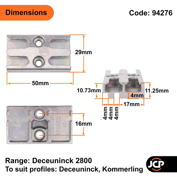 Maco Window Espag Mushroom Striker Keep Plate Part No. 94276 UPVC
