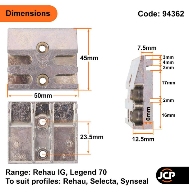 Maco Window Espag Mushroom Striker Keep Plate Part No. 94362 UPVC Maco Window Espag Mushroom Striker Keep Plate Part No. 94362 UPVC