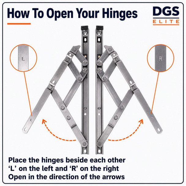DGS uPVC Window Hinge DGS Elite uPVC Friction Stay Pair 