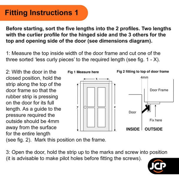 Stormguard Heavy Duty Screw Fix Around Draught Door Seal Rubber Strip