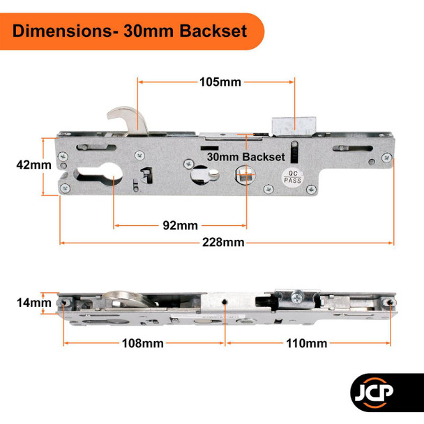Ingenious Gearbox for Multipoint Door lock 30mm Backset 92 PZ