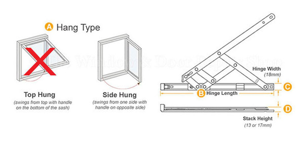 Cotswold Architectural Products uPVC Window Hinge Egress Fire Escape Easy Clean Cotswold Sinidex Friction Stay Pair