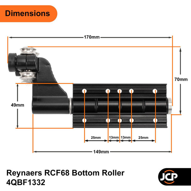 GreenteQ Bi-fold Top Guide or Bottom Roller Reynaers RCF68 System