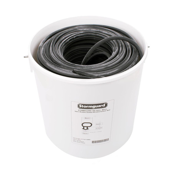 Stormguard Black Stormguard Replacement Bubble Gasket UPVC Window Door Double Glazing Rubber Seal 100m Tub or Sample
