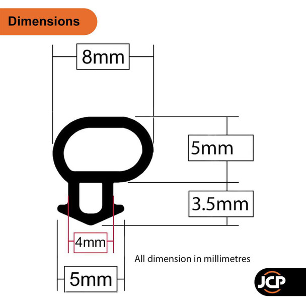 Stormguard Black Stormguard Replacement Bubble Gasket UPVC Window Door Double Glazing Rubber Seal 100m Tub or Sample