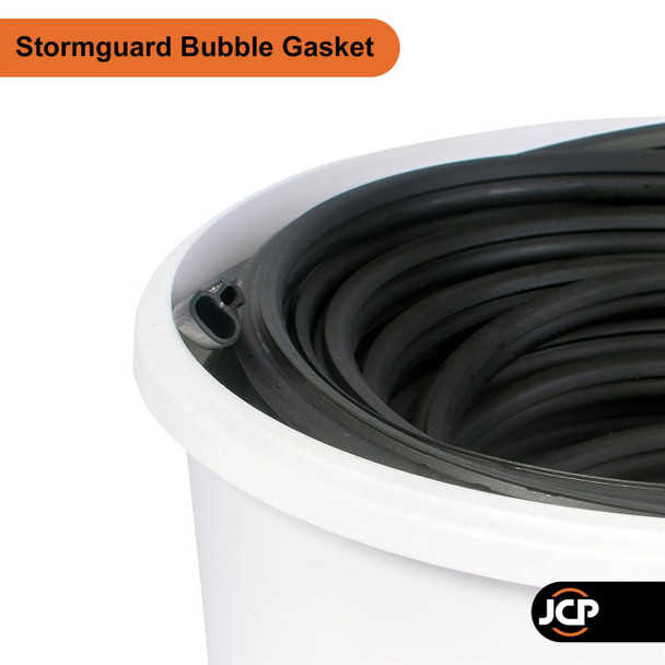 Stormguard Black Stormguard Replacement Bubble Gasket UPVC Window Door Double Glazing Rubber Seal 100m Tub or Sample