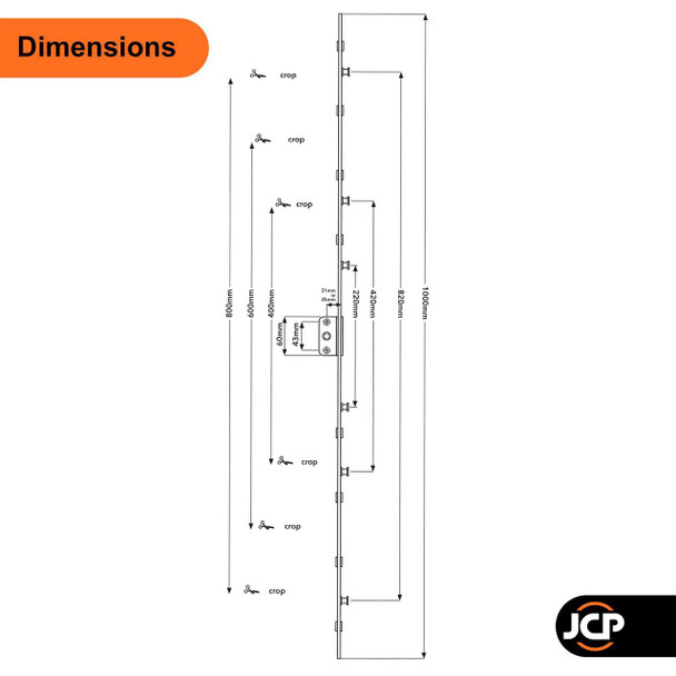 Versa UPVC Window V Espag Lock Inline or Offset Gearbox  - Retro Fit Flat Rail