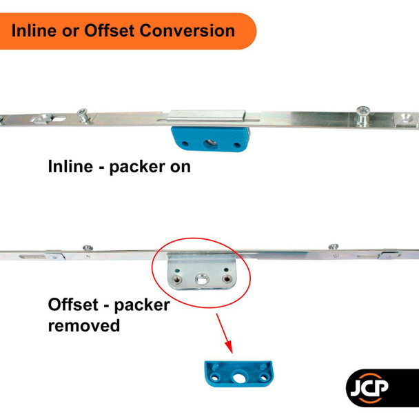 Versa UPVC Window V Espag Lock Inline or Offset Gearbox  - Retro Fit Flat Rail