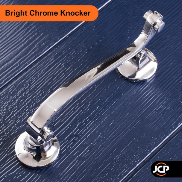 Prima Hardware Scroll Door Knocker Solid Brass Bolt Through Fix 145mm High for uPVC Doors