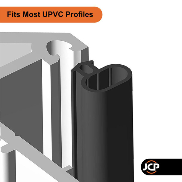 Stormguard uPVC Window Door Bubble Gasket – 6m Rubber Seal Pack – Black or White